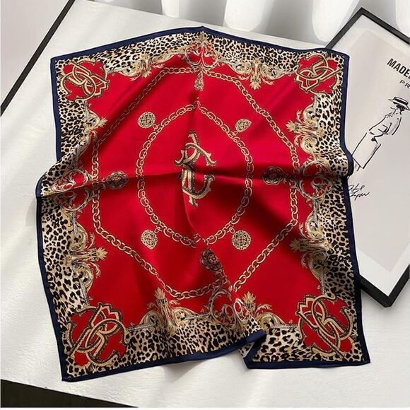 Red Chain Silk Scarf - Picture 1 of 4